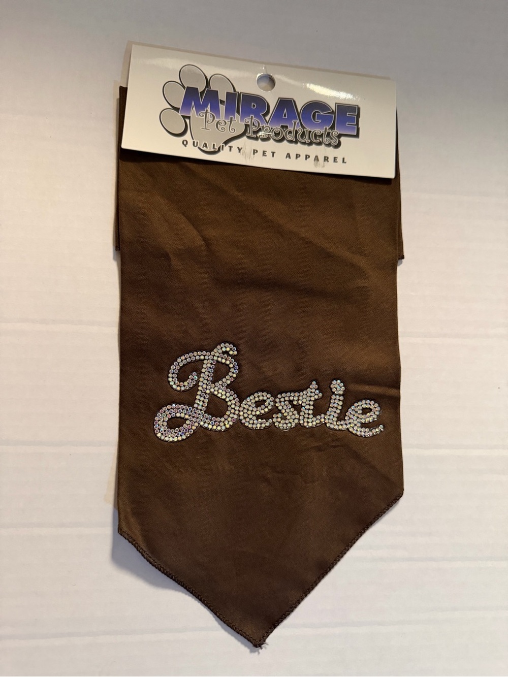 Mirage Pet Products Brown 'Bestie' Rhinestone Dog Bandana